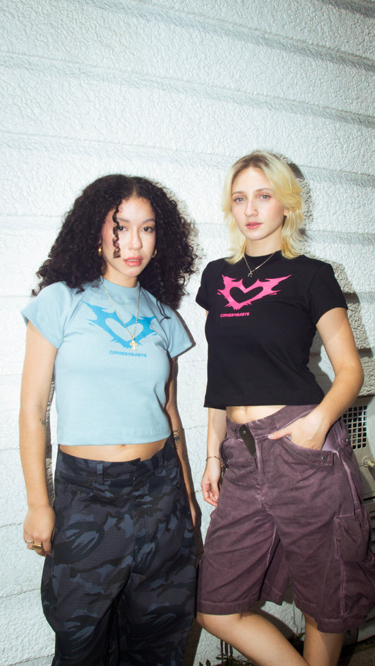 CIPHER "HEART" BLACK BABY TEE