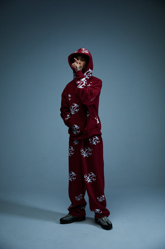 CIPHER "CRANIUM" BURGUNDY PANTS