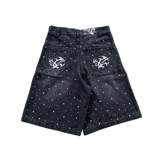 CIPHER JEANS BLACK CRYSTAL BERMUDA
