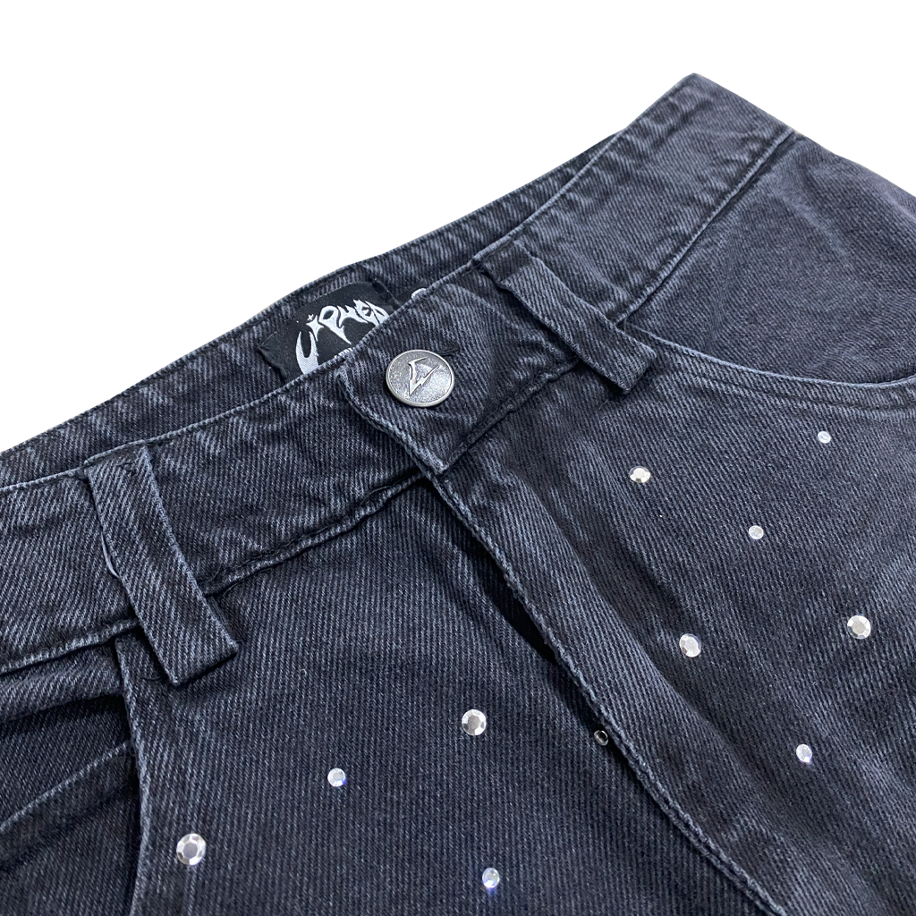 CIPHER JEANS BLACK CRYSTAL PANTS