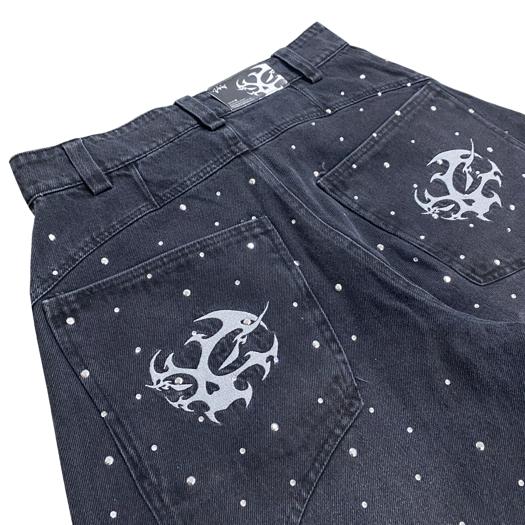CIPHER JEANS BLACK CRYSTAL BERMUDA