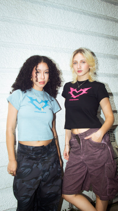 CIPHER "HEART" BLACK BABY TEE
