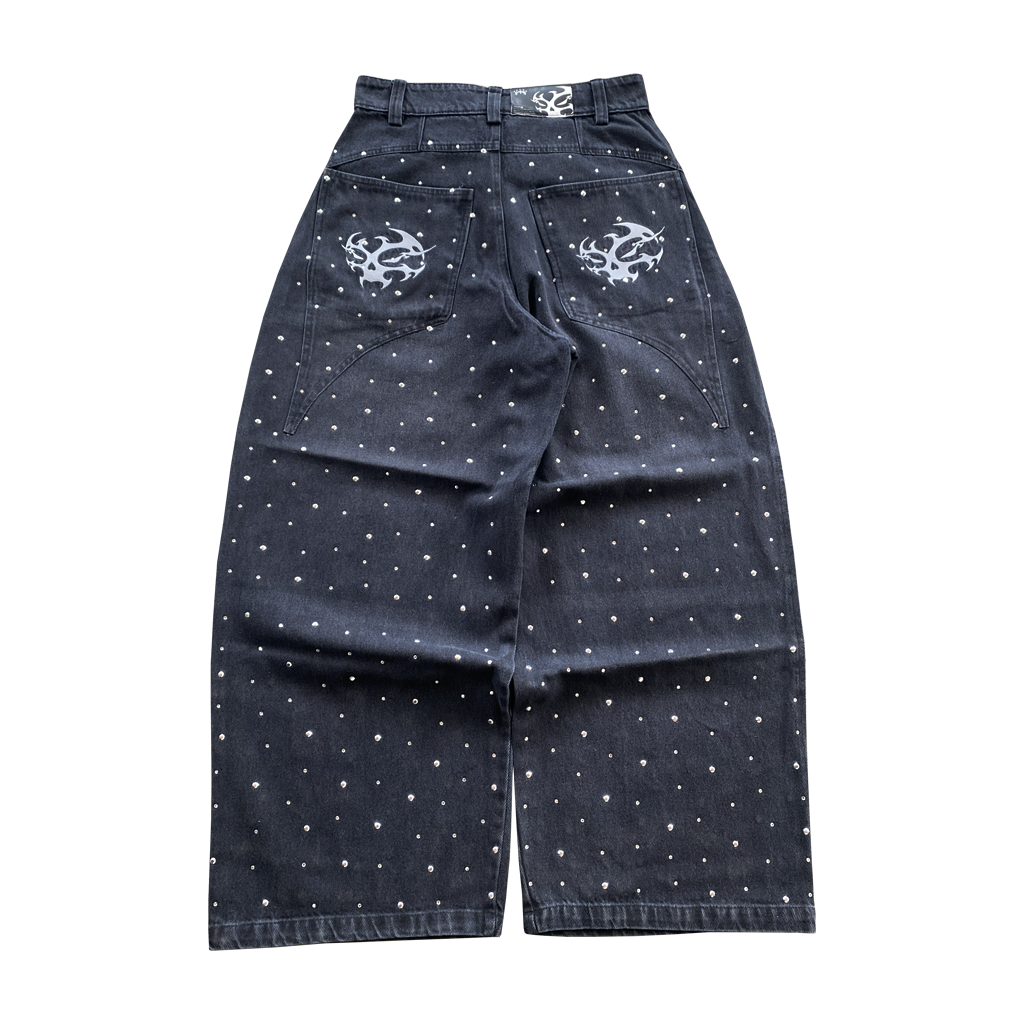 CIPHER JEANS BLACK CRYSTAL PANTS