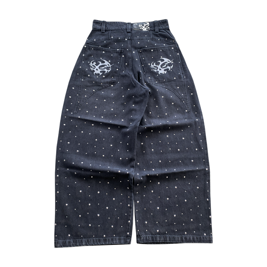 CIPHER JEANS BLACK CRYSTAL PANTS