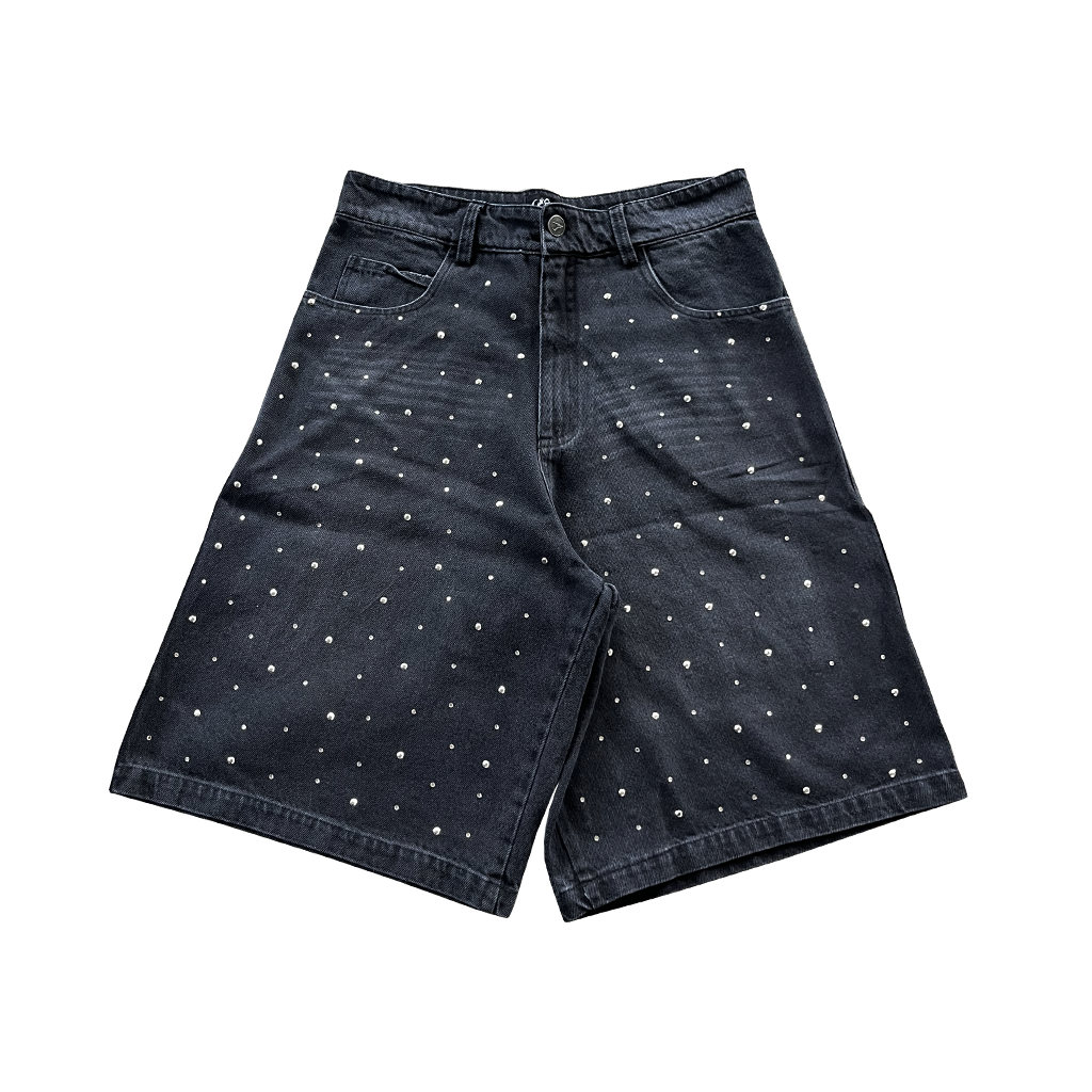 CIPHER JEANS BLACK CRYSTAL BERMUDA