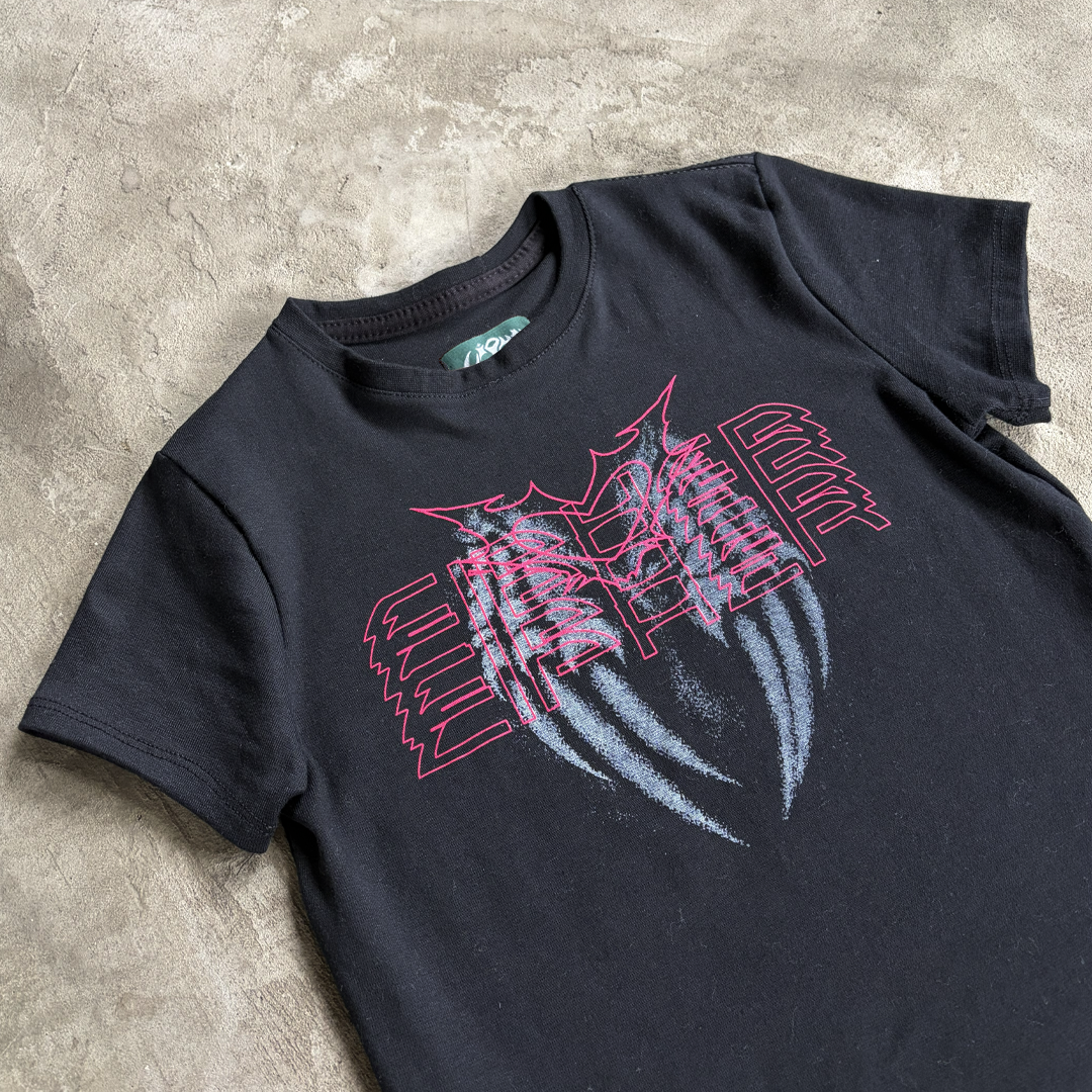 CIPHER "ANGEL NAILS" BLACK BABY TEE