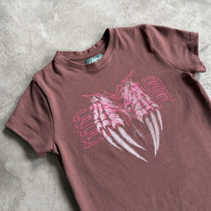 CIPHER "ANGEL NAILS" BROWN BABY TEE