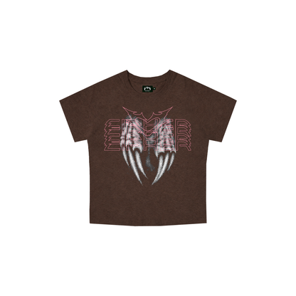 CIPHER "ANGEL NAILS" BROWN BABY TEE