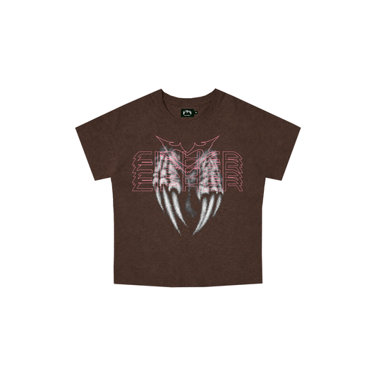CIPHER "ANGEL NAILS" BROWN BABY TEE
