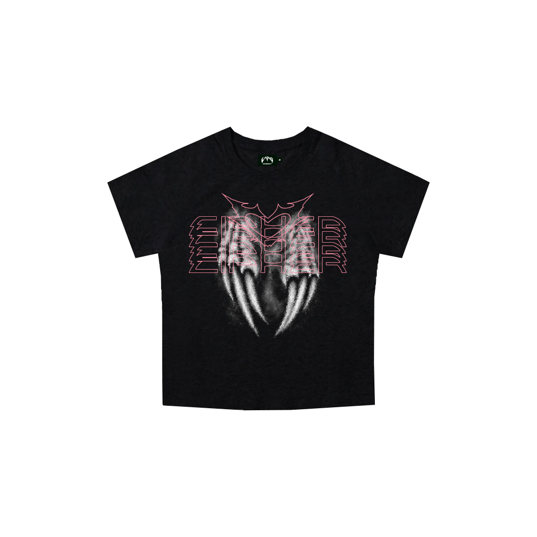 CIPHER "ANGEL NAILS" BLACK BABY TEE